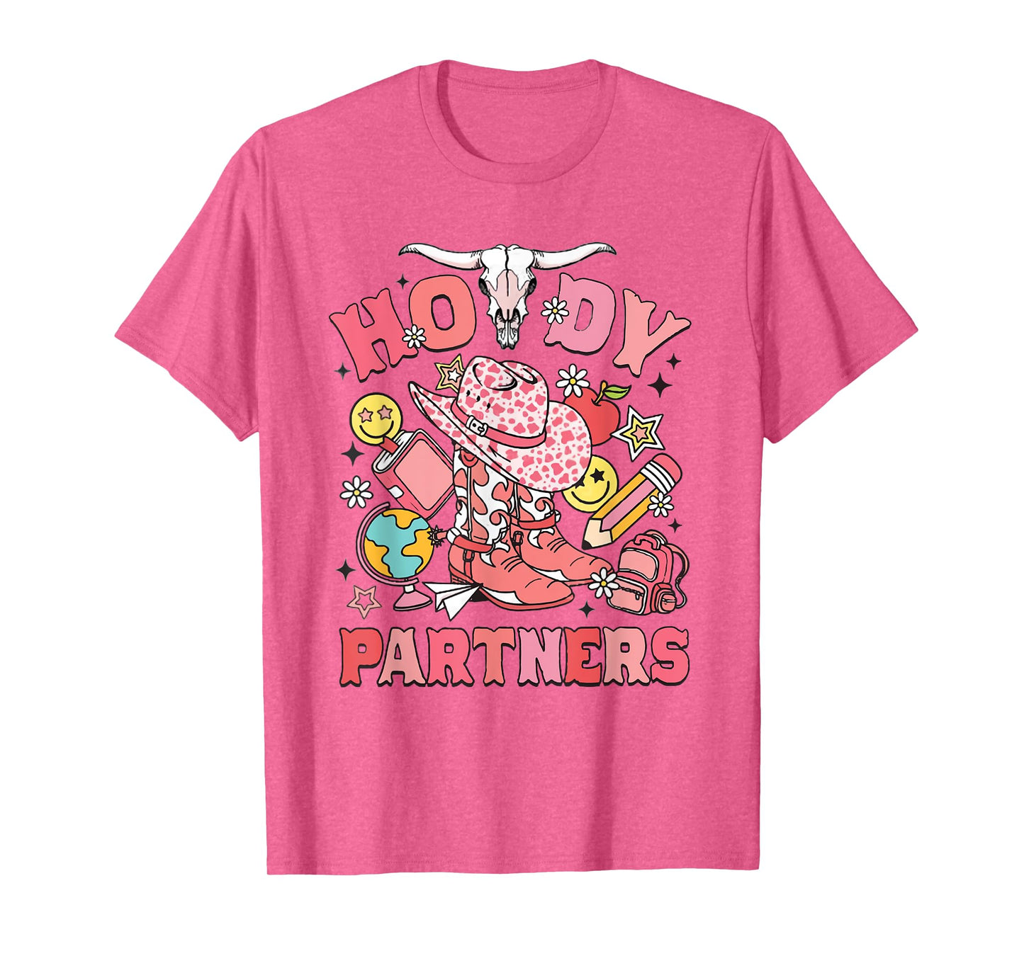 Retro Howdy Partners Cowgirl Teacher Western Back To School T-Shirt