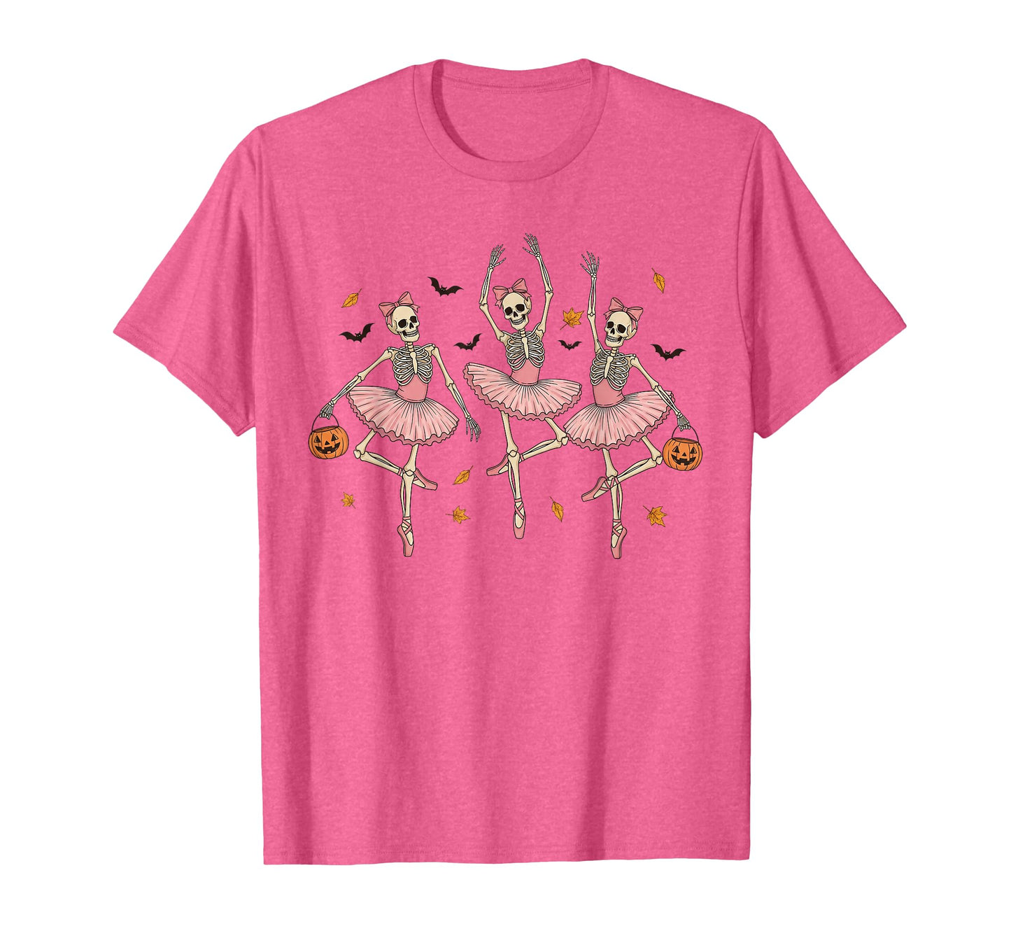 Skeleton Ballerina Pink Tutu Halloween Dance Tee T-Shirt