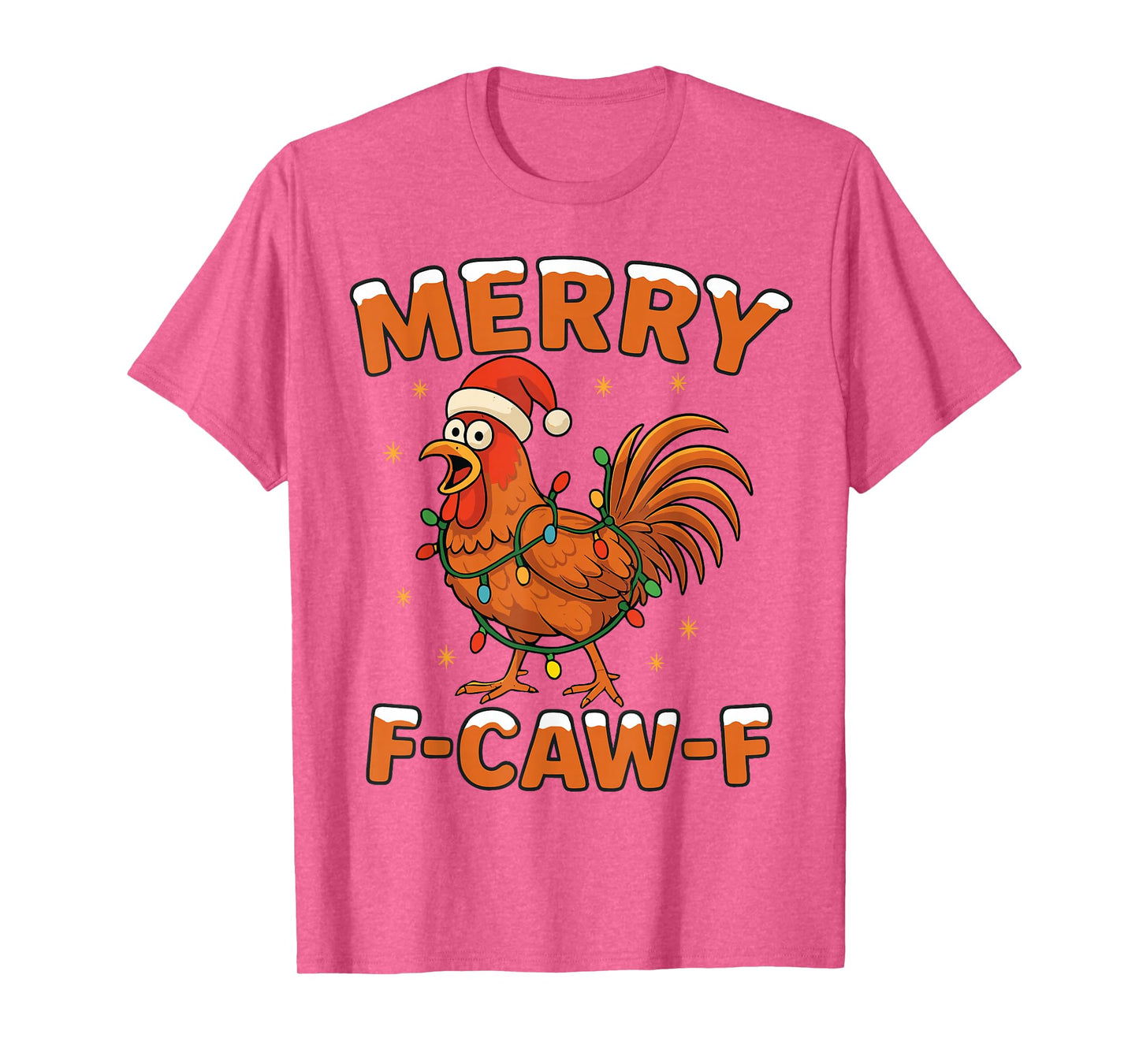 Merry F-Caw-F Rooster Funny Meme Christmas Xmas T-Shirt