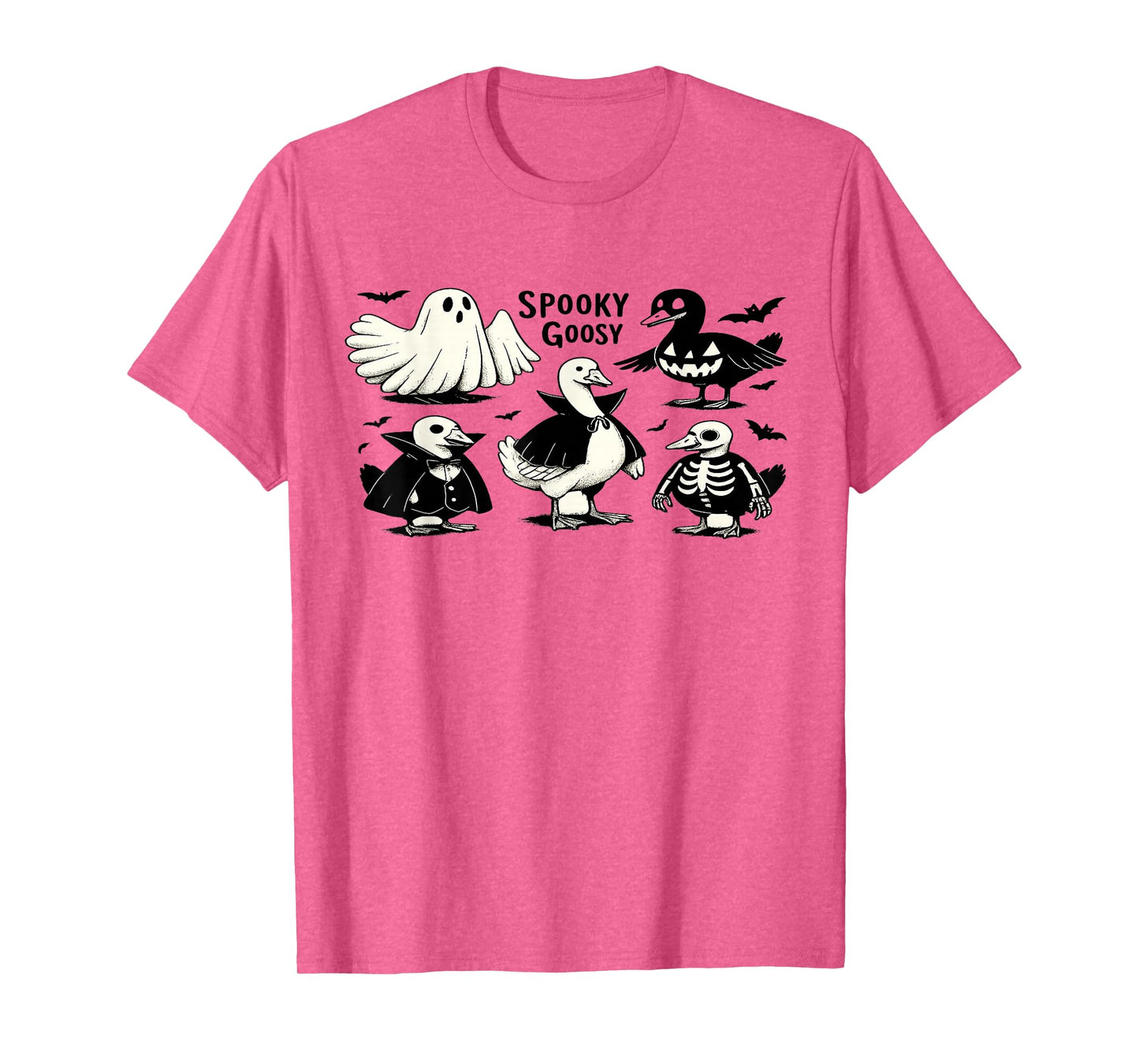 Spooky Goose Halloween Ghost Vampire Skeleton Pumpkin T-Shirt