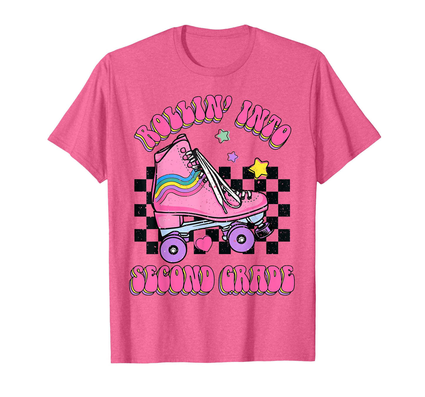 Rollin Into Second Grade Skating Back To School Kids Girls T-Shirt