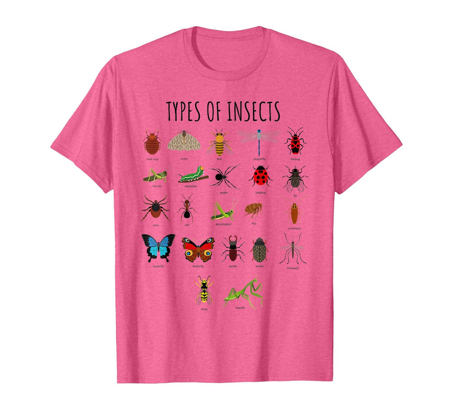 Kids Types Of Insects Bug Identification Science T-Shirt