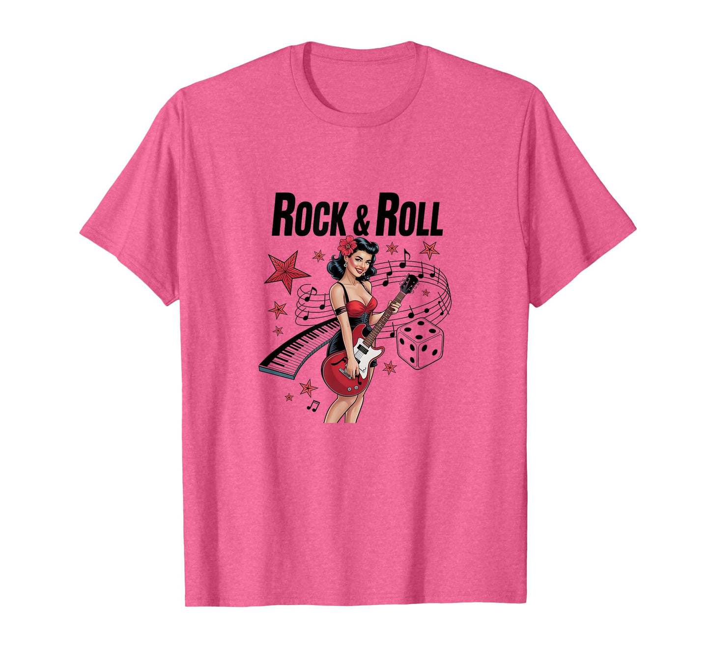 Rock & Roll Pin-Up - Guitar Girl Tee T-Shirt