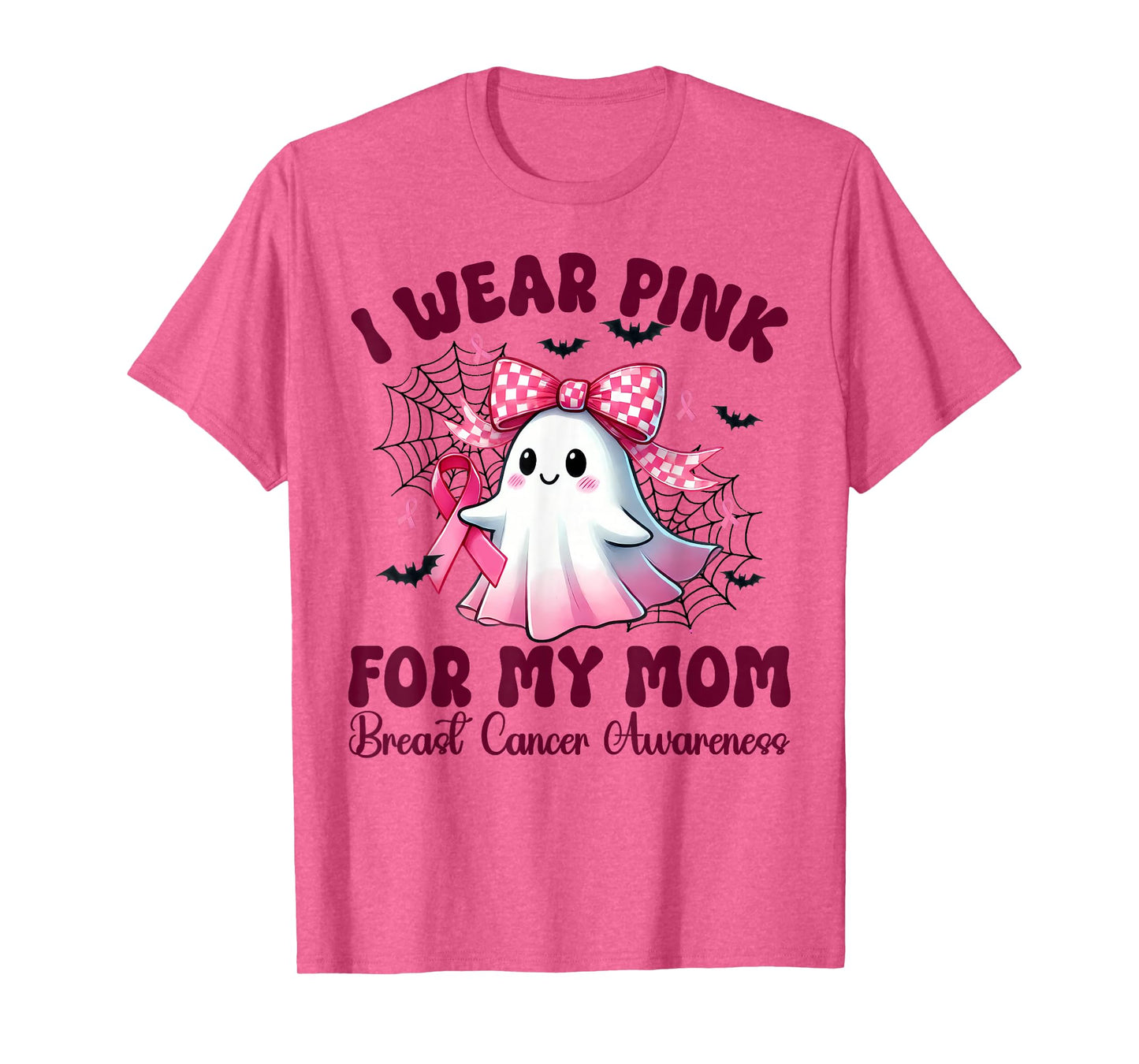 I Wear Pink for my Mom Breast Cancer Awareness halloween mom T-Shirt