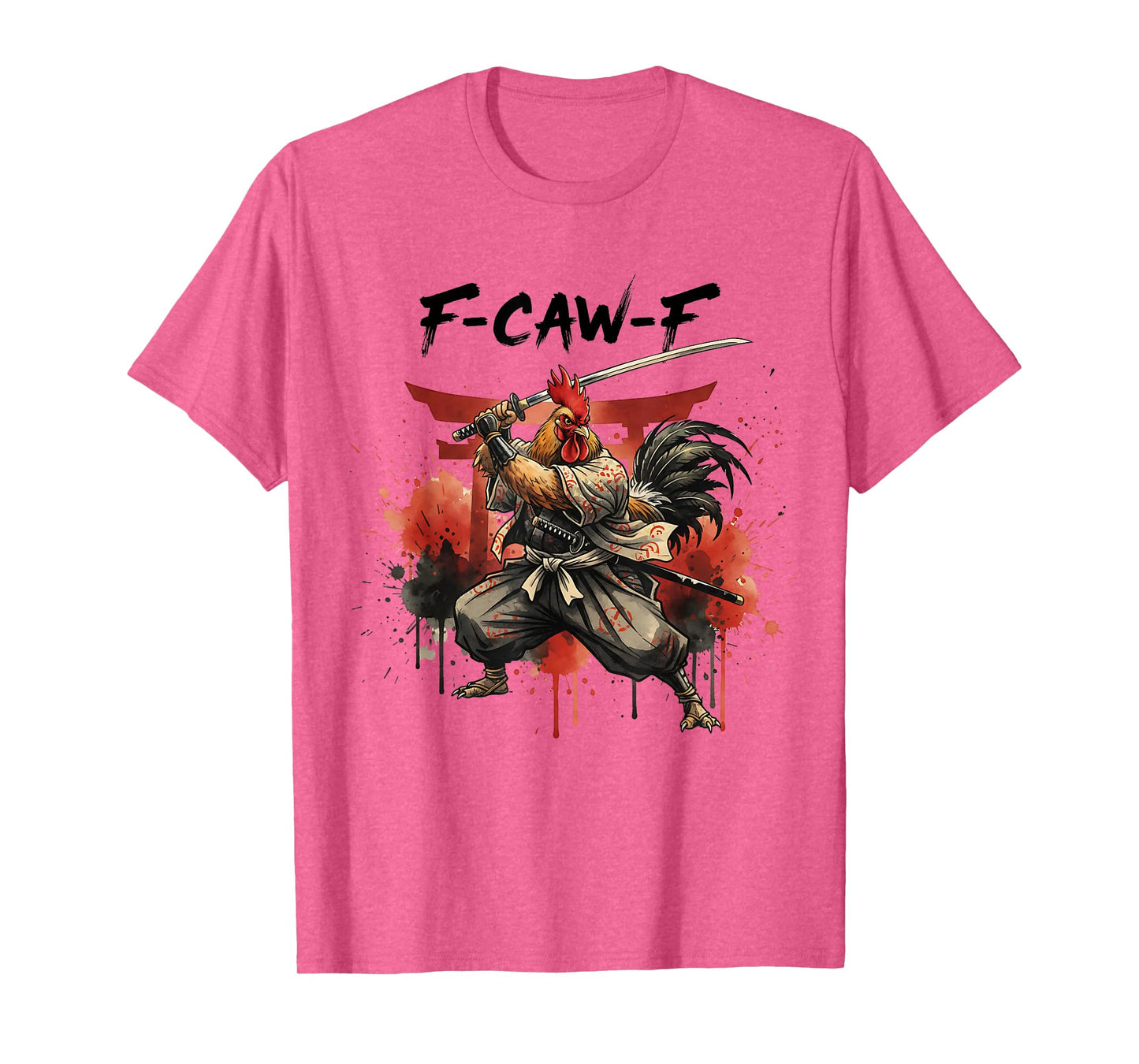 Retro Samurai F-Caw-F Chicken Warrior Japanese Chicken Ninja T-Shirt