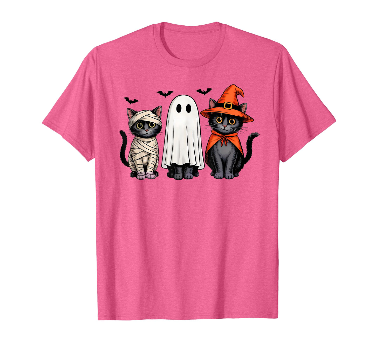 Cute Halloween Black Cat Ghost Witch Pumpkin for Girls Women T-Shirt