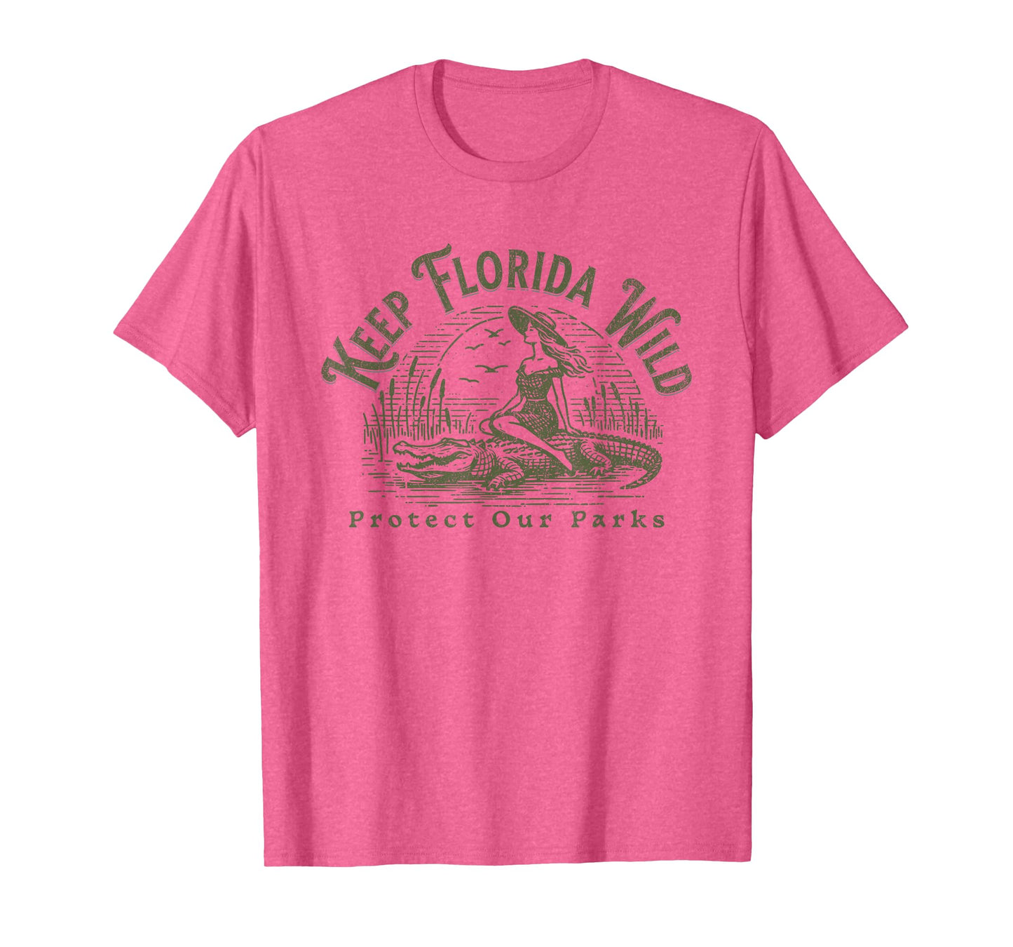 Womens Florida Wildlife Parks Keep Florida Wild Alligator T-Shirt