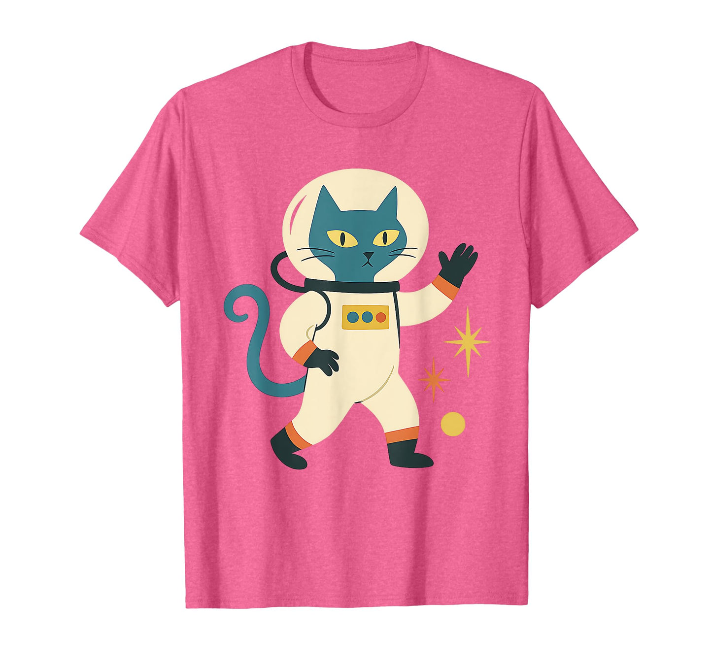 Mid Century Modern Astronaut Cat Space Retro Futuristic T-Shirt