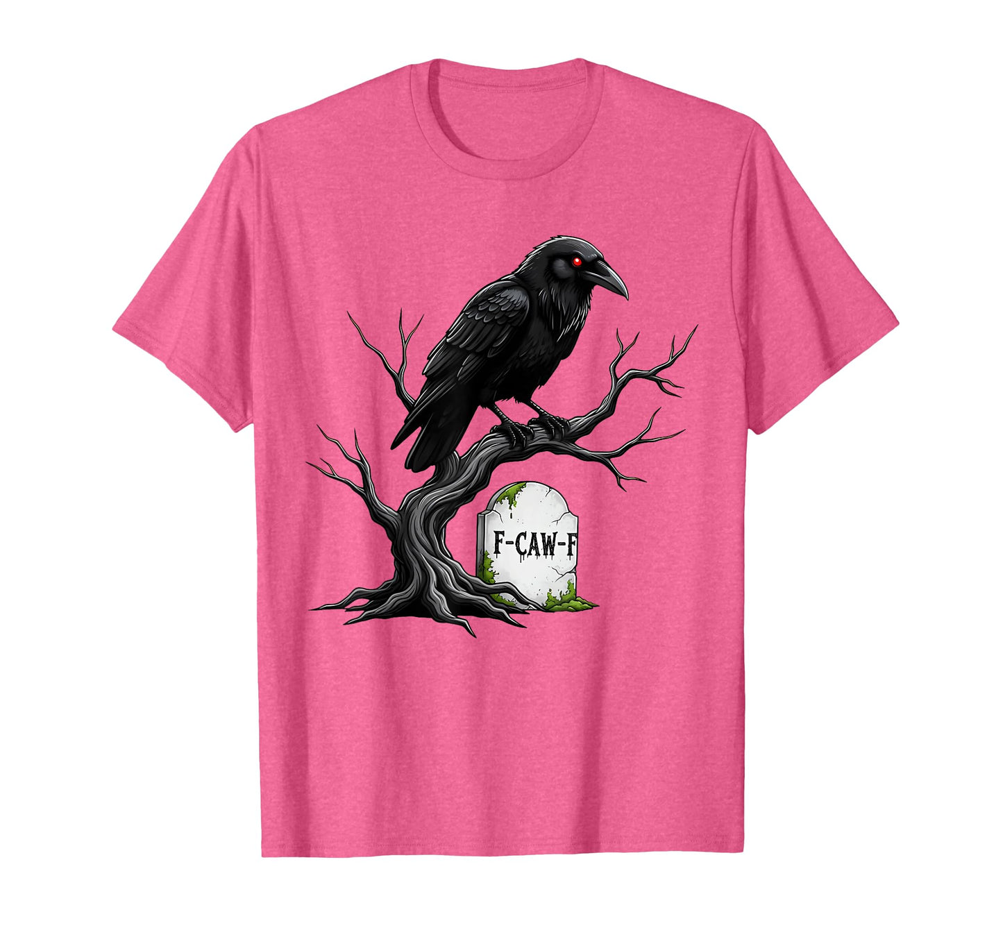 Halloween Black Crow F-Caw-F Funny Black Bird Men Women T-Shirt