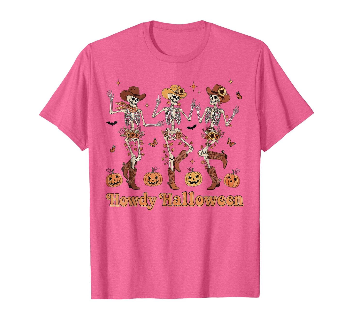 Funny Western Skeleton Cowgirls Dancing Howdy Halloween T-Shirt