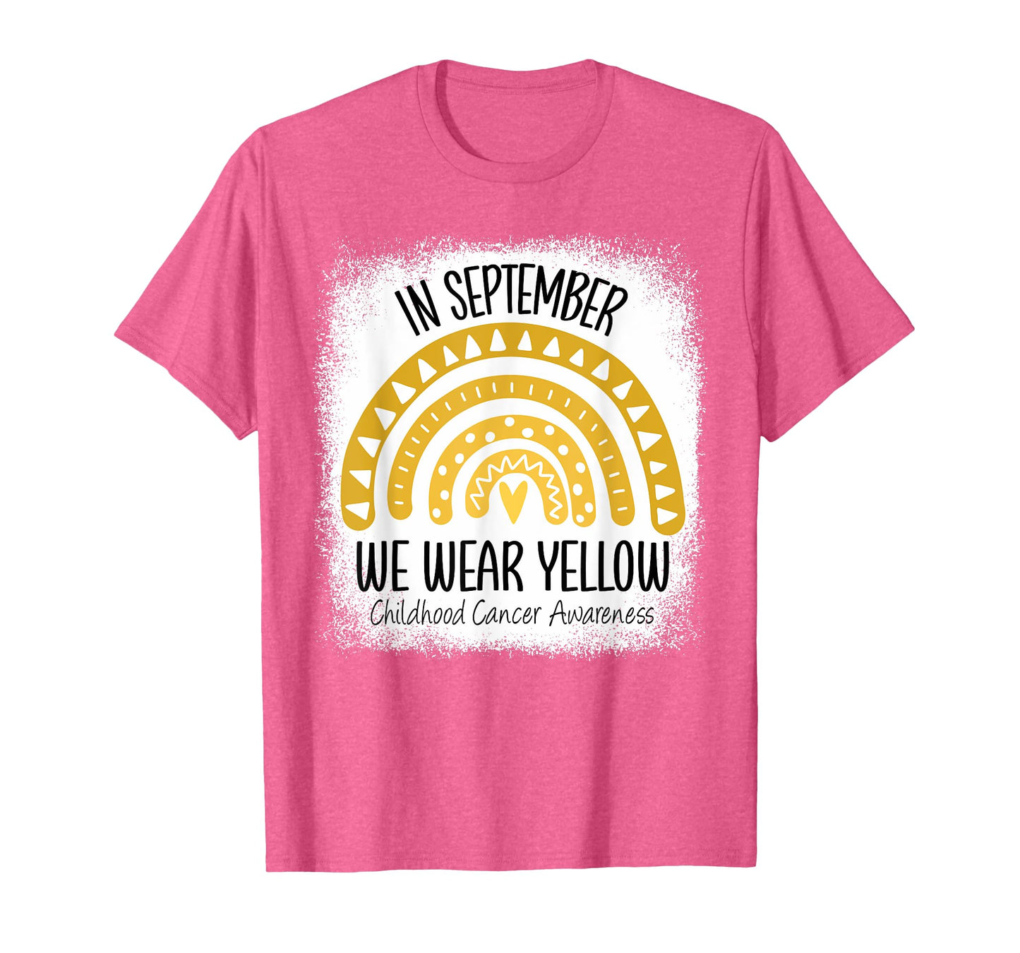 Rainbow September We Wear Yellow Childhood Cancer Awareness T-Shirt