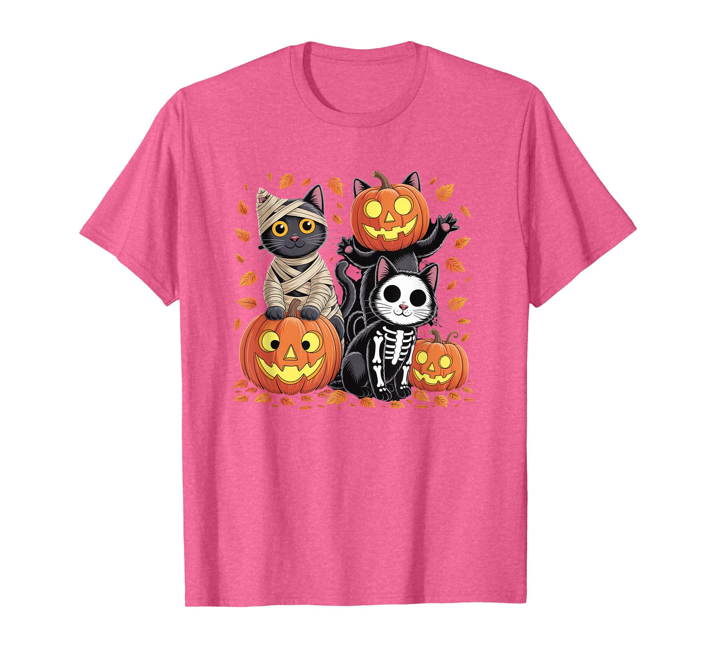 Cute Black Cats in Halloween Costumes with Pumpkins T-Shirt