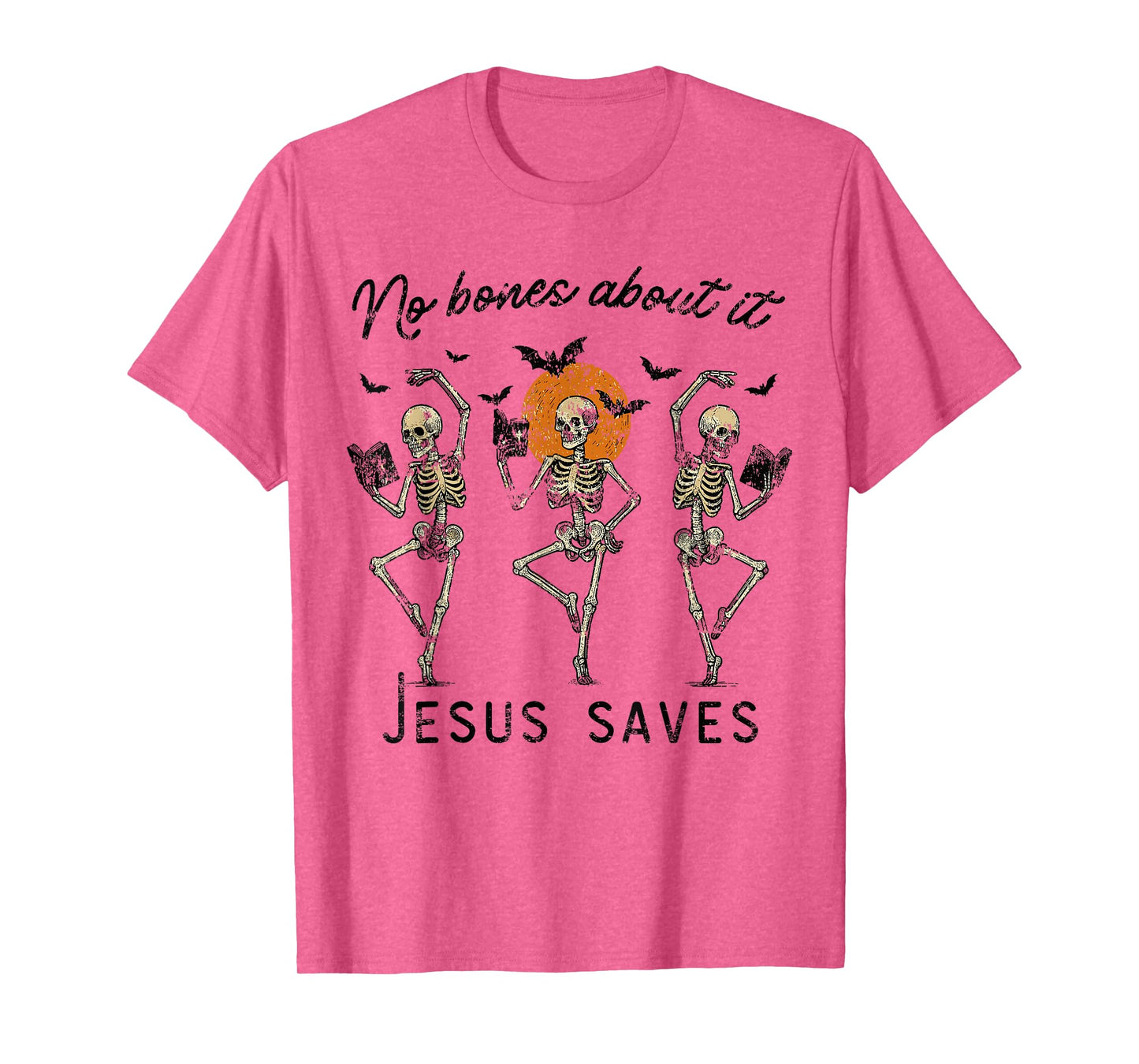 No Bones About It Jesus Saves Halloween Skeleton Reading T-Shirt