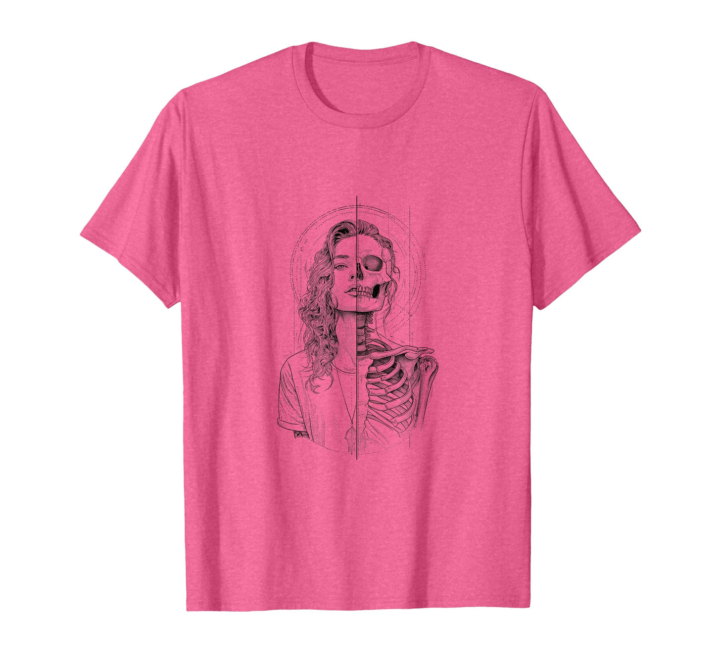 Half Human-Skeleton Tattoo Art T-Shirt