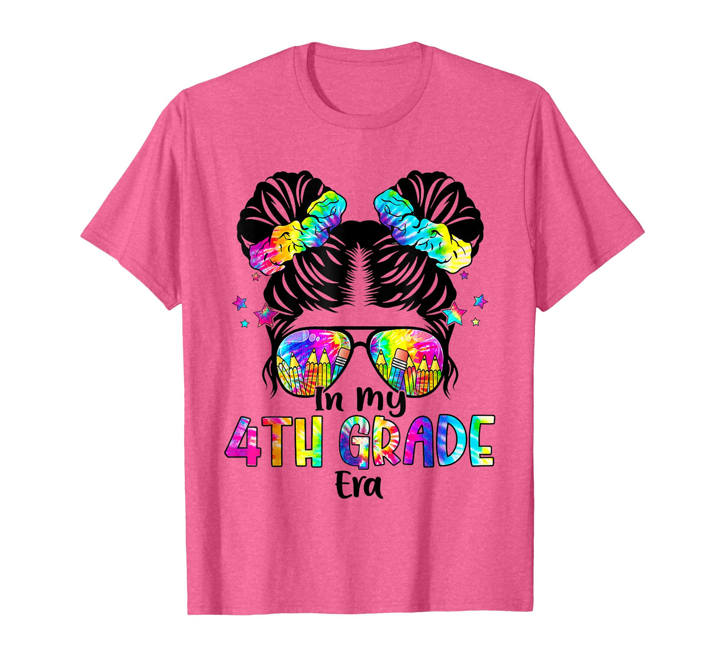 In My 4th Grade Era Messy Bun Fourth Grade Back To School T-Shirt