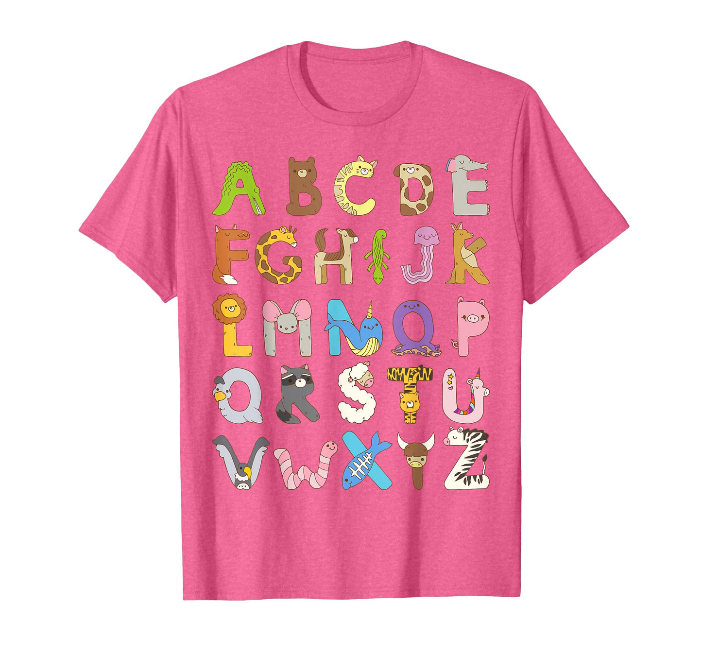 ABC Animals Alphabet Graphic Boys Girls Kindergarten Teacher T-Shirt