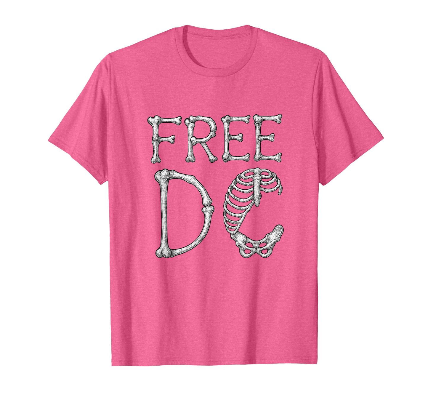 Vintage Skeleton Hands Off DC Free DC Slogan Graphic T-Shirt