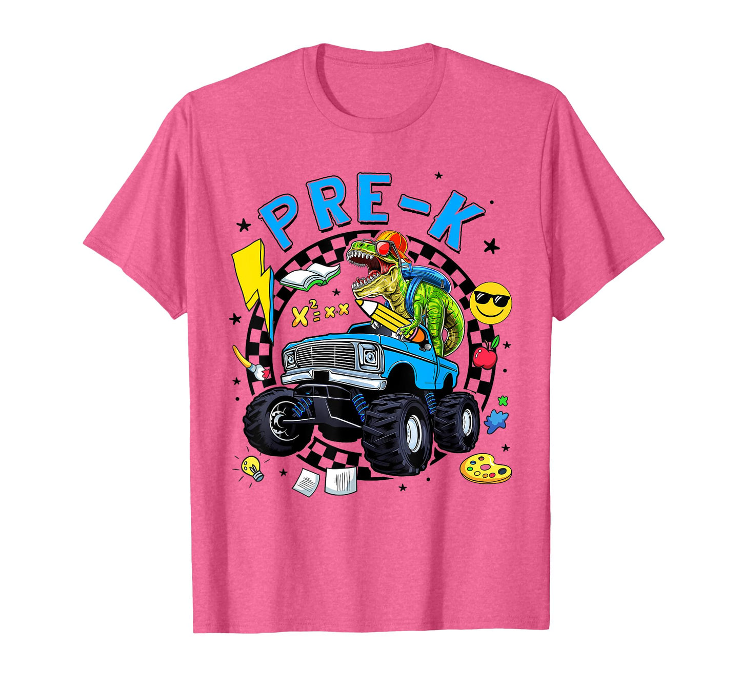 Cute Pre-K Dinosaur Dino Truck Back To School Kids Boys T-Shirt