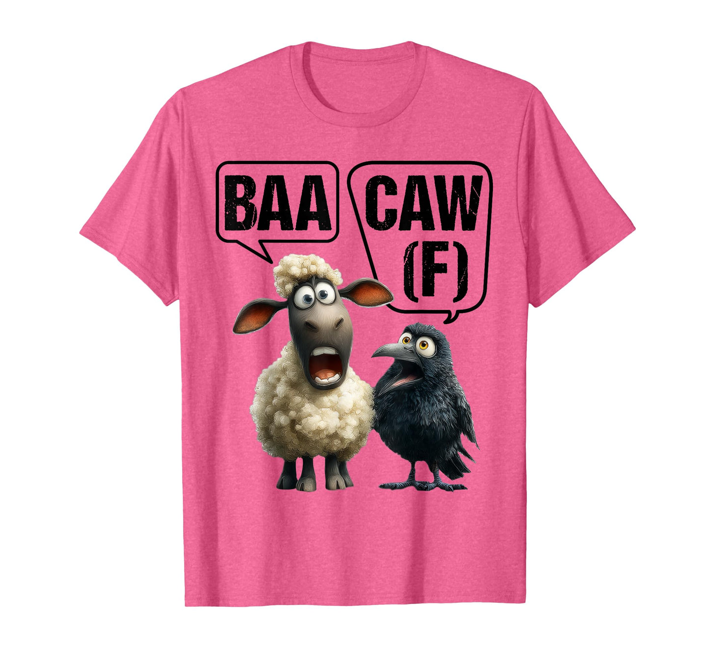 Funny Back Off Shirt – Sheep Baa + Crow Caw Baa Caw(f) Pun T-Shirt