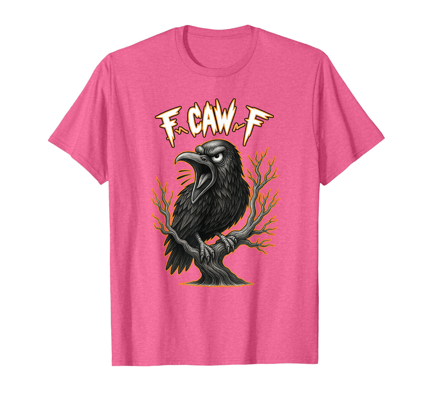 F-CAW-F Crow Shirt Funny Vintage-Look Lazy Halloween Costume T-Shirt