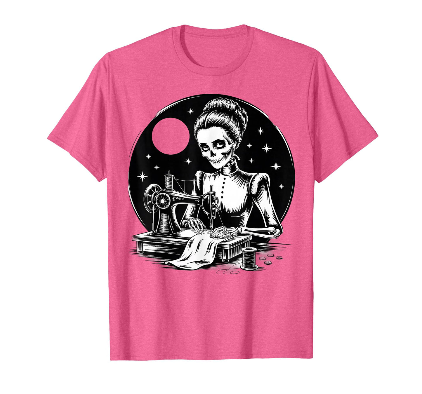 Skeleton Seamstress Sewing Machine Gothic Halloween Costume T-Shirt