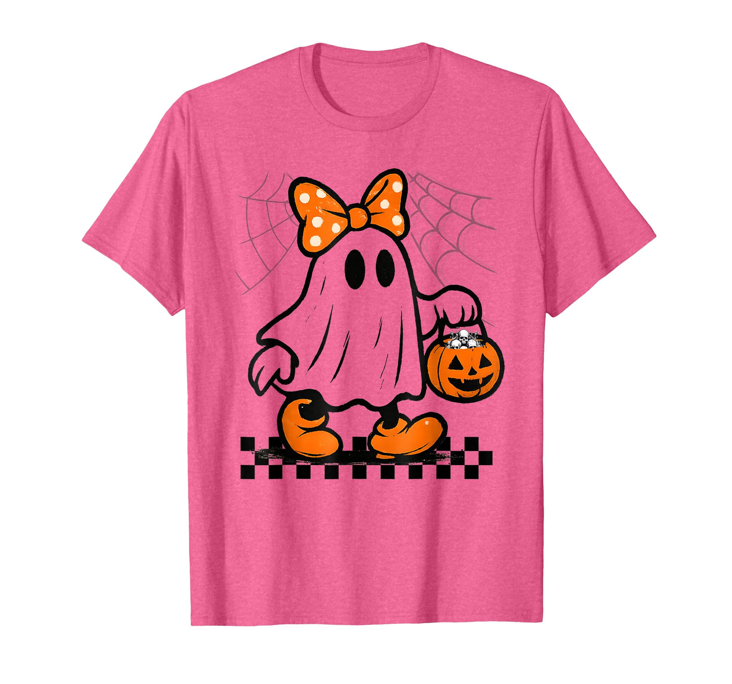 Spooky Season Retro Ghost Holding Pumpkin Halloween T-Shirt