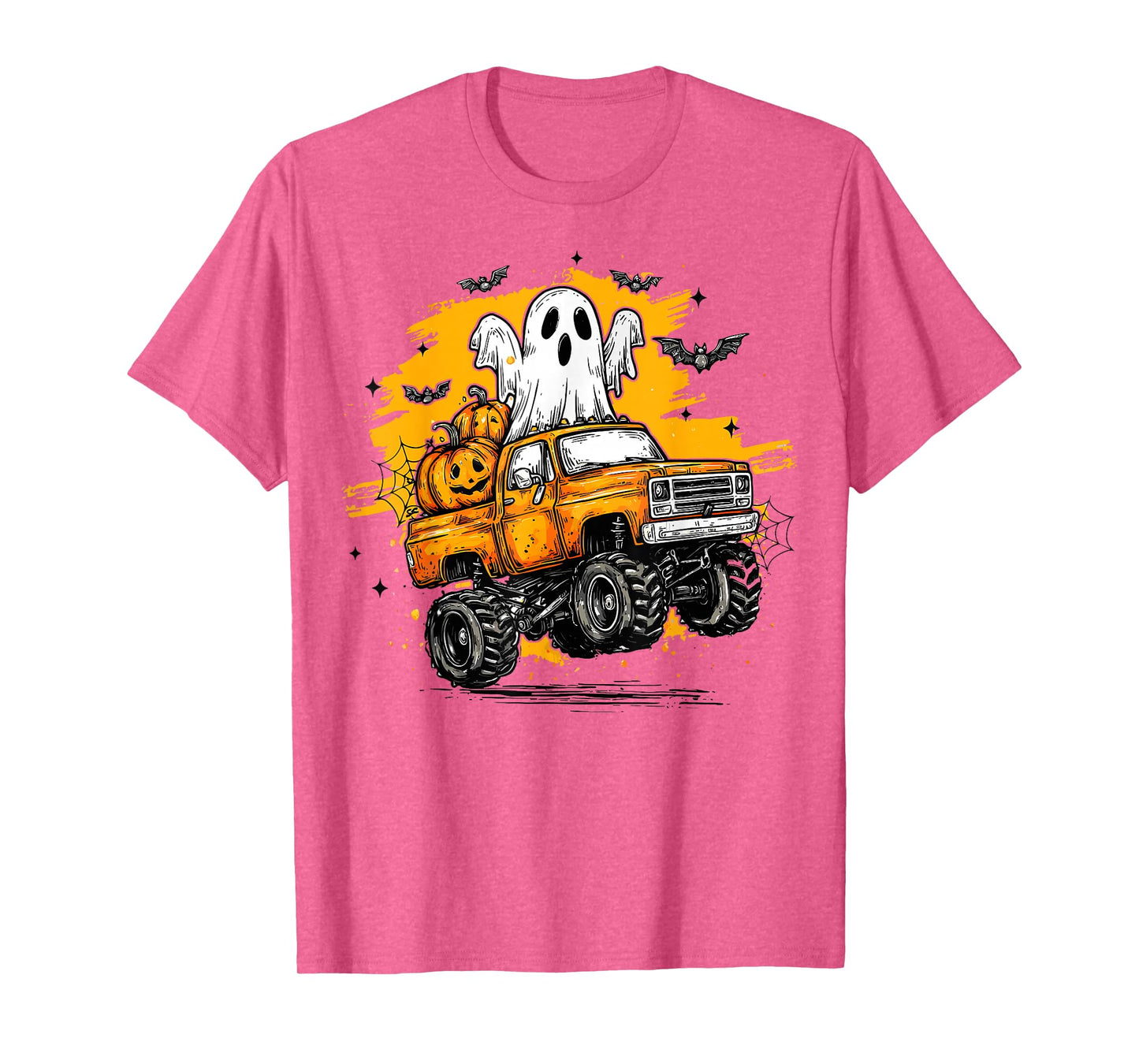 Monster Truck Ghost Pumpkin Halloween Costume Toddler Boys T-Shirt