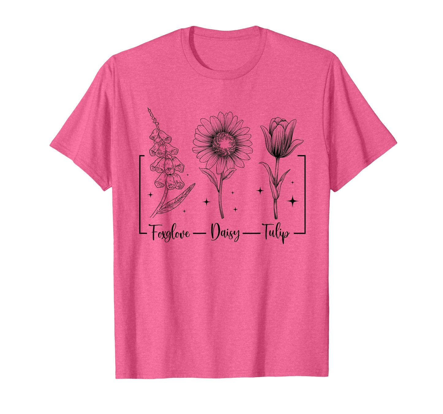 Vintage Floral Plant Foxglove Daisy Tulip Flowers Mom Women T-Shirt