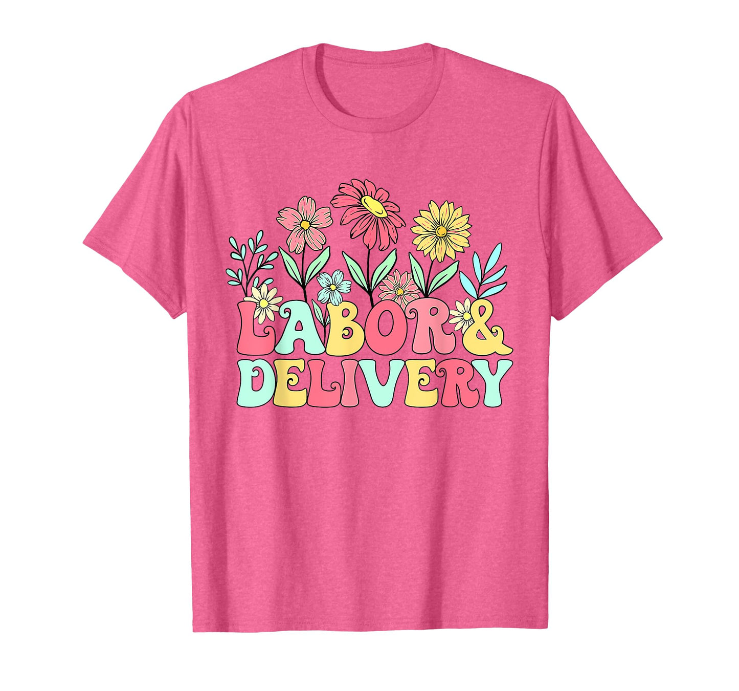 Retro Wildflowers Labor & Delivery Nurse Shirt, L&D Gift T-Shirt