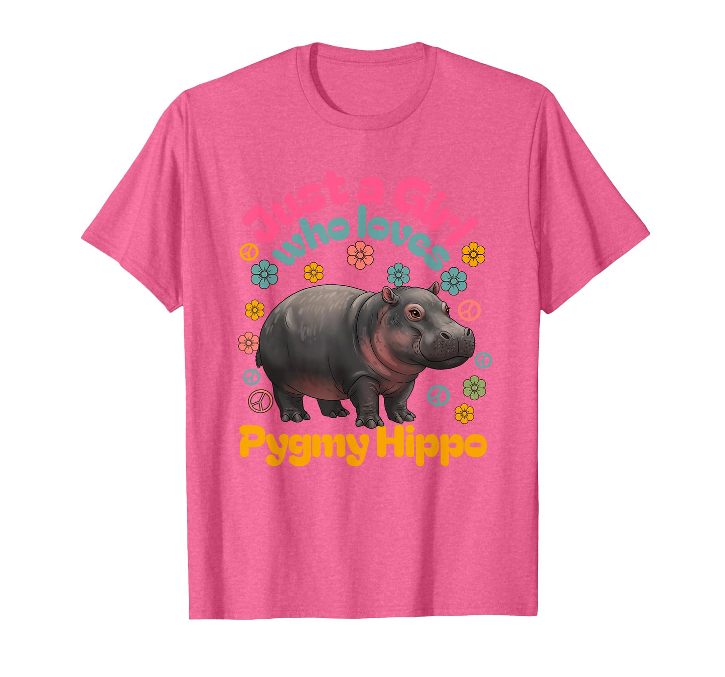 Just A Girl Pygmy Hippo Hippopotamus Funny Cute T-Shirt
