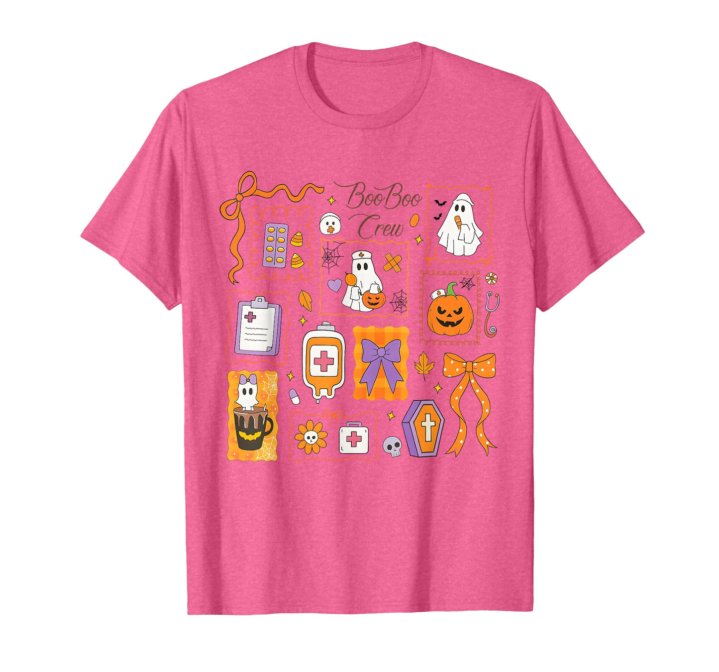 Coquette Boo Boo Crew Halloween Nurse, Funny Nurse Ghost T-Shirt