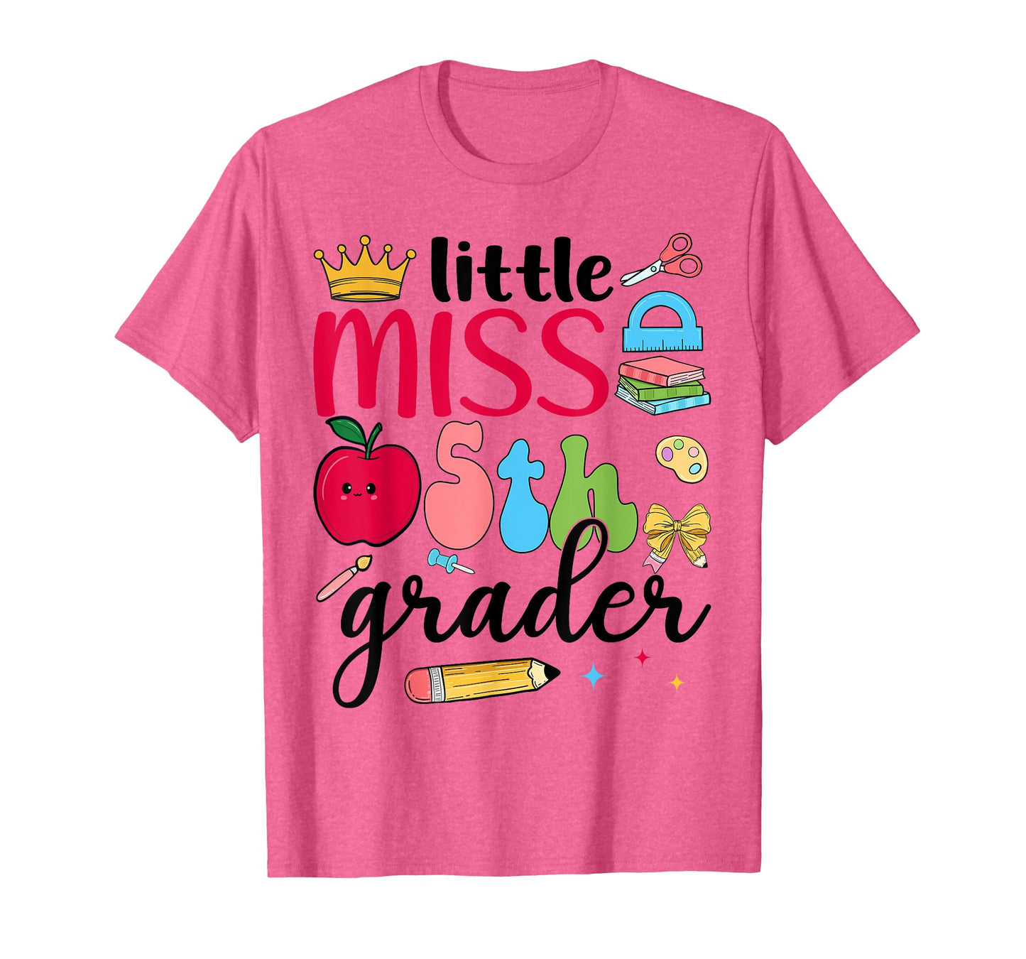Little Miss 5th Grader Fifth Day Of School Fifth Grade Girl T-Shirt