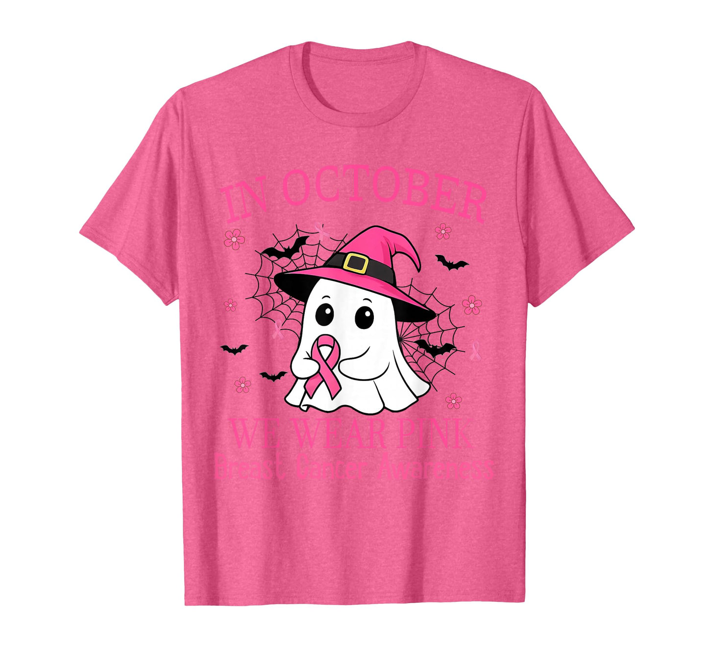 in October We Wear Pink Breast Cancer Awareness Women Girls T-Shirt