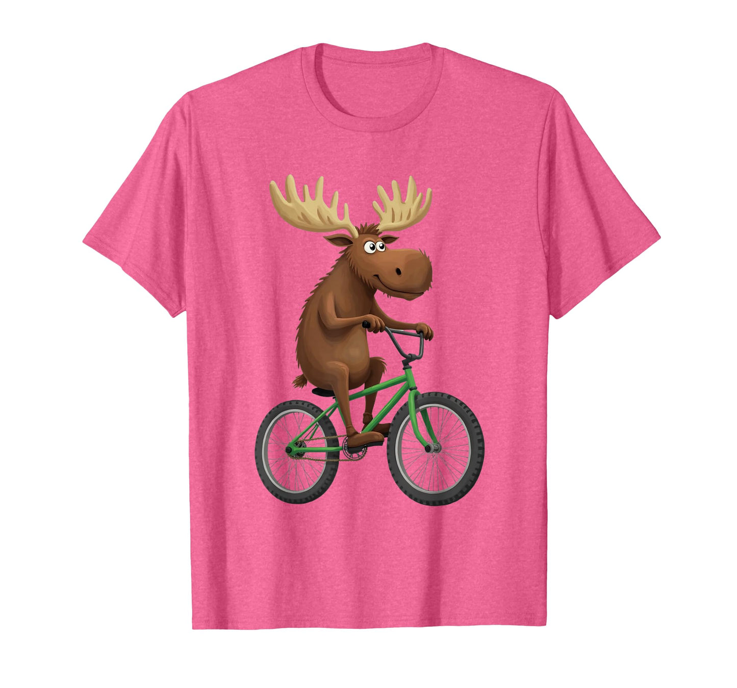 Cute Moose Riding a Bicycle Adorable Cyclist T-Shirt