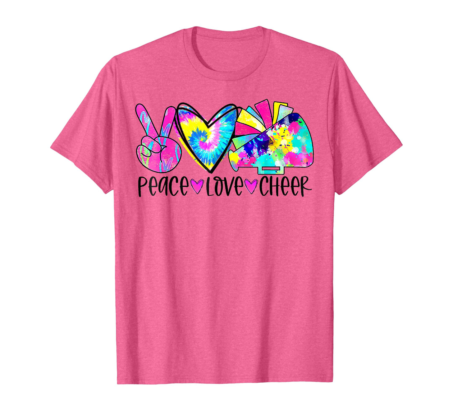 Peace Love Cheer Shirt Tie Dye Cheerleading Cheerleader Gift T-Shirt