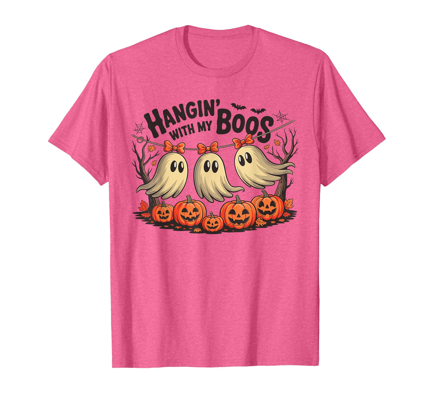Hangin' with My Boos Ghost Halloween Pumpkin Spooky Season T-Shirt