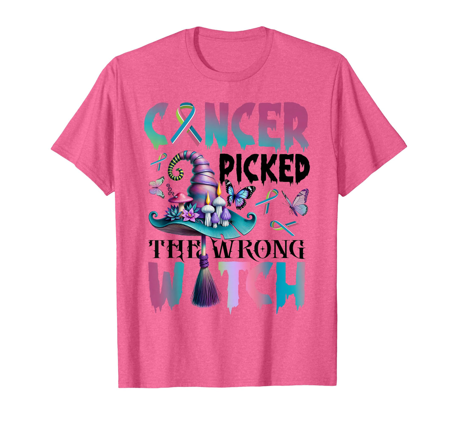 Pick The Wrong Witch Halloween Metastatic Breast Cancer T-Shirt