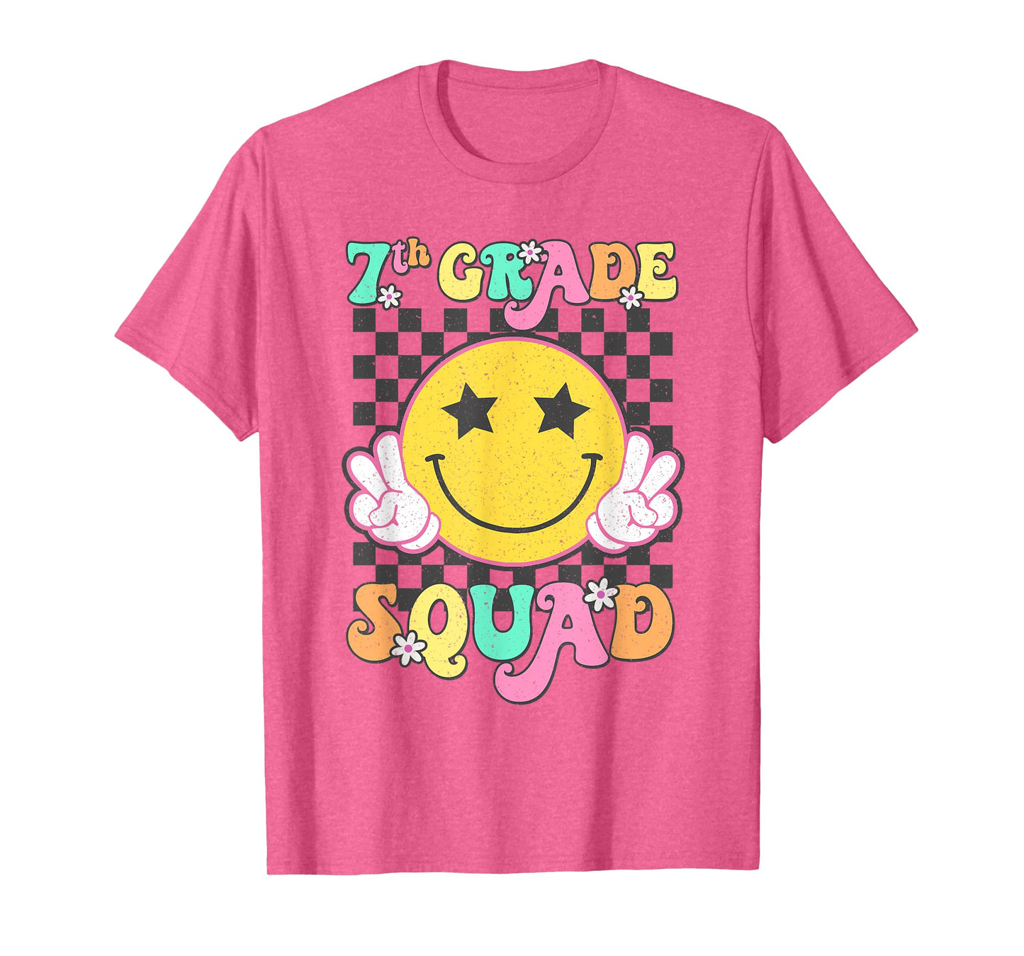 Seventh Grade Squad Smile Retro Back To School 7th Grade T-Shirt