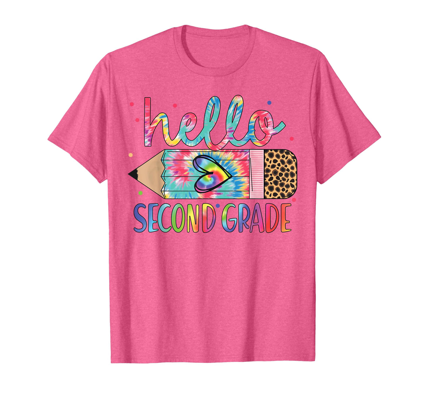 Hello Second Grade Pencil Tie Dye Back To School 2nd Grade T-Shirt
