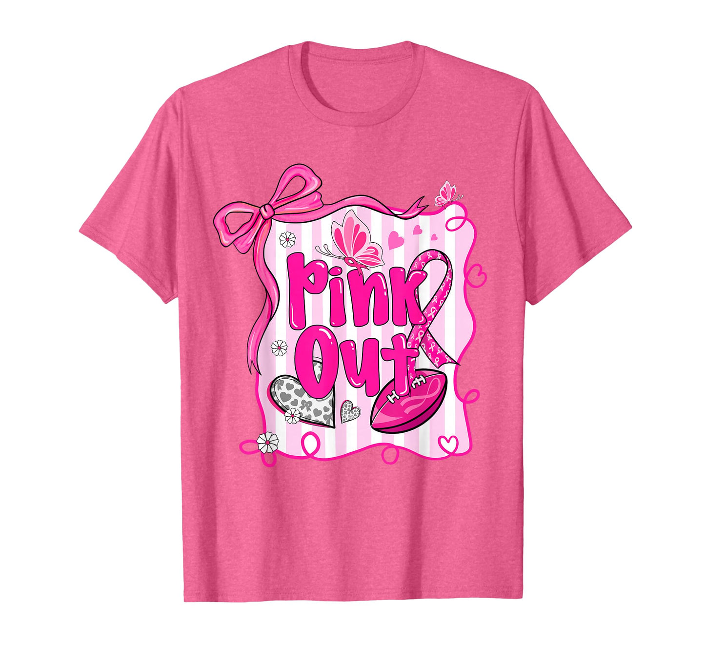 Breast Cancer Ribbon Pink Out Awareness Women Girls Kid T-Shirt