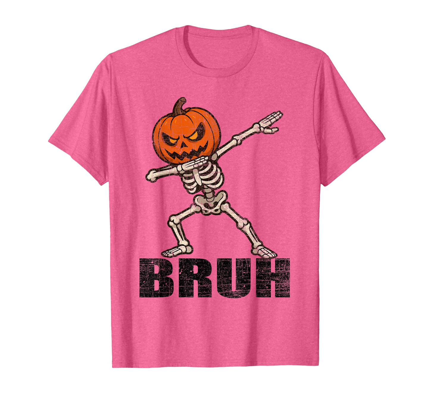 Bruh Skeleton Halloween Dabbing Boys Pumpkin Jack O Lantern T-Shirt