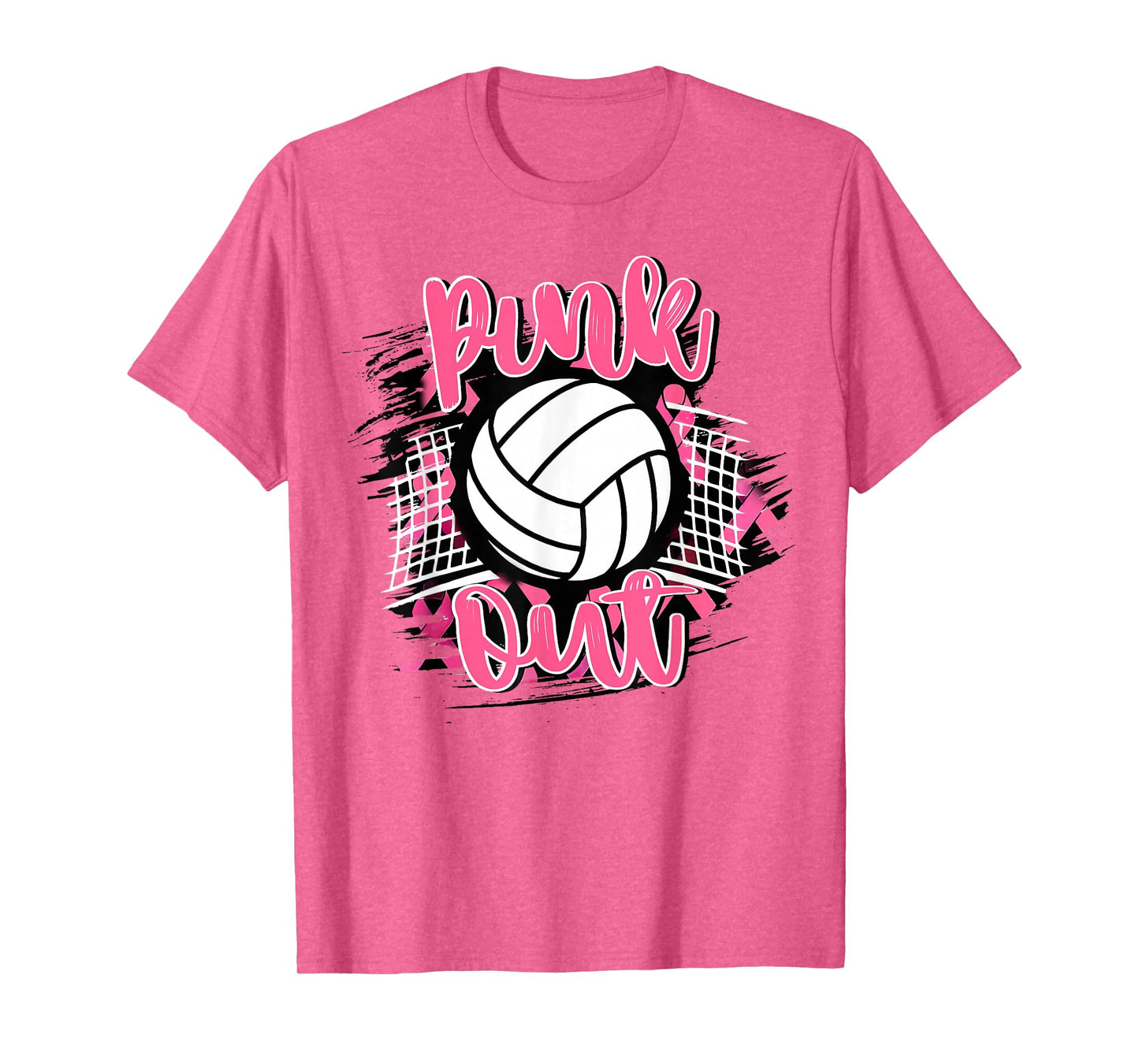 Pink Out Volleyball Breast Cancer Awareness Support Ribbon T-Shirt
