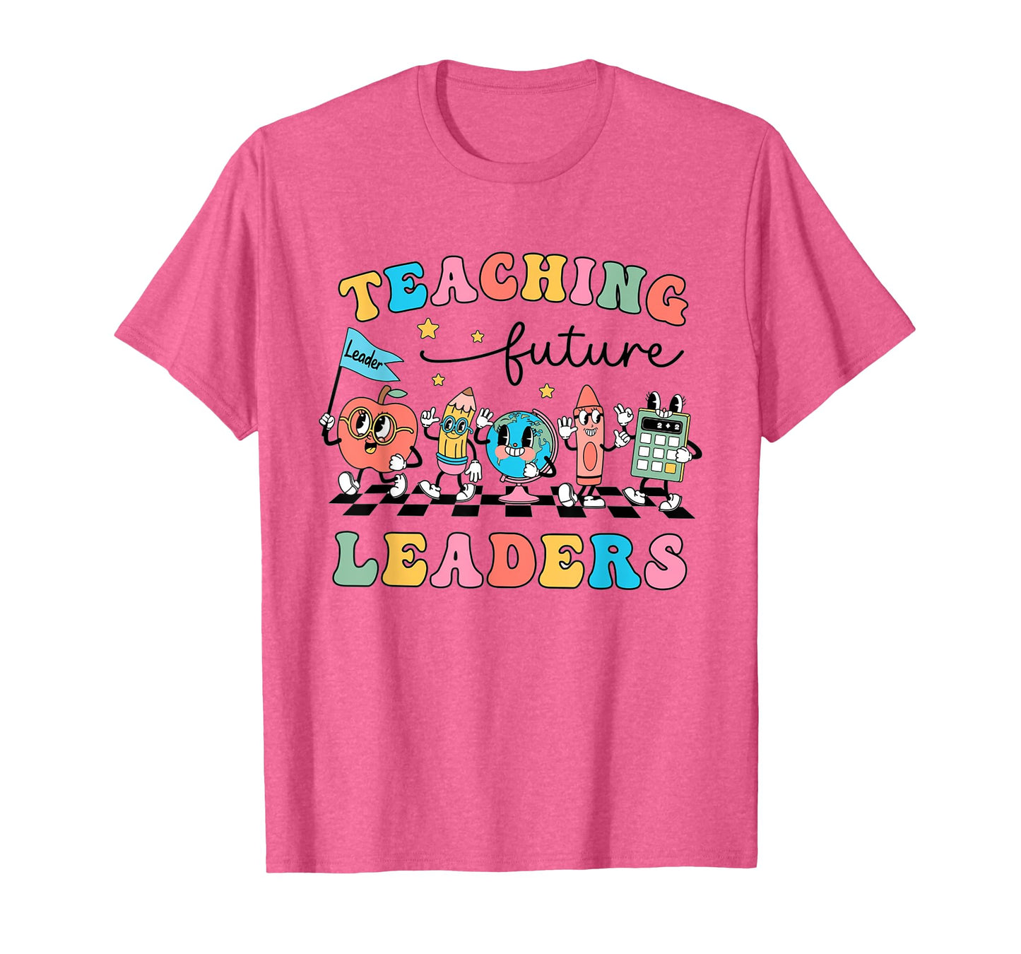 Retro Teaching Future Leaders Groovy Teacher Back To School Men Women Girls Kids T-Shirt