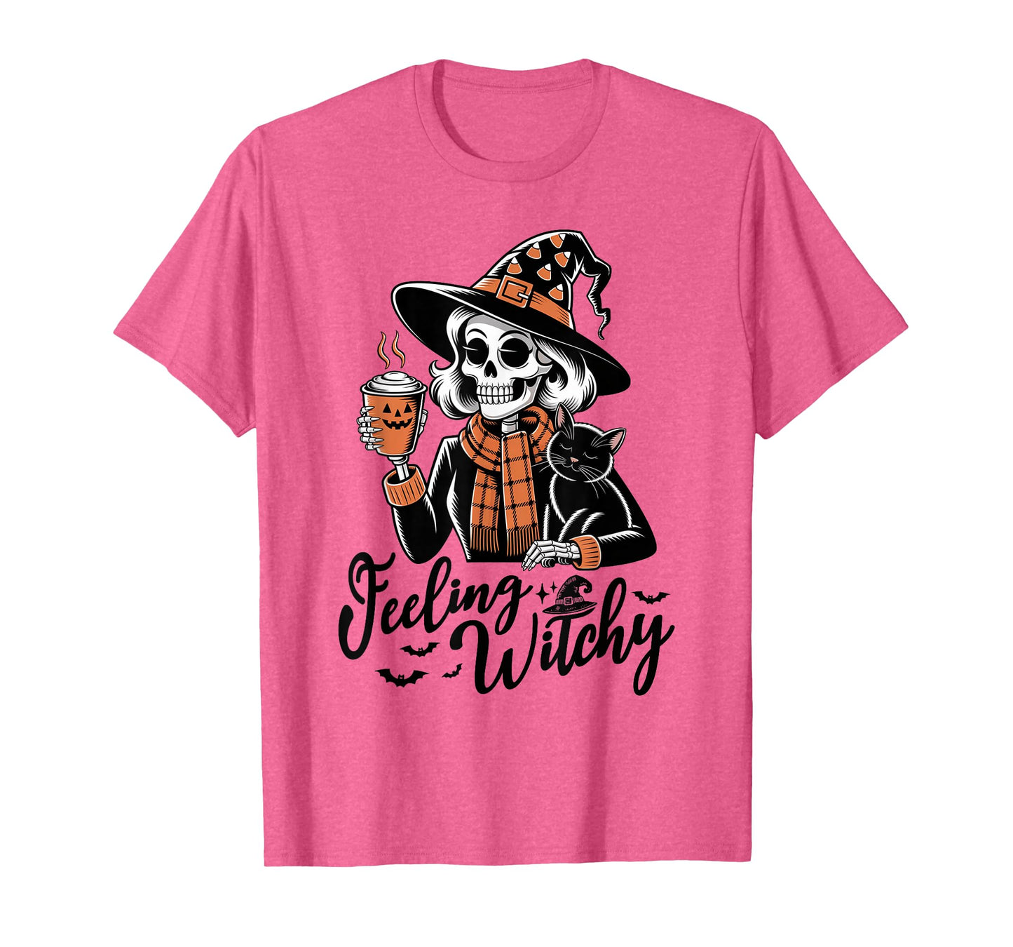 Feeling Witchy Halloween Pumpkin Spice Latte Funny T-Shirt