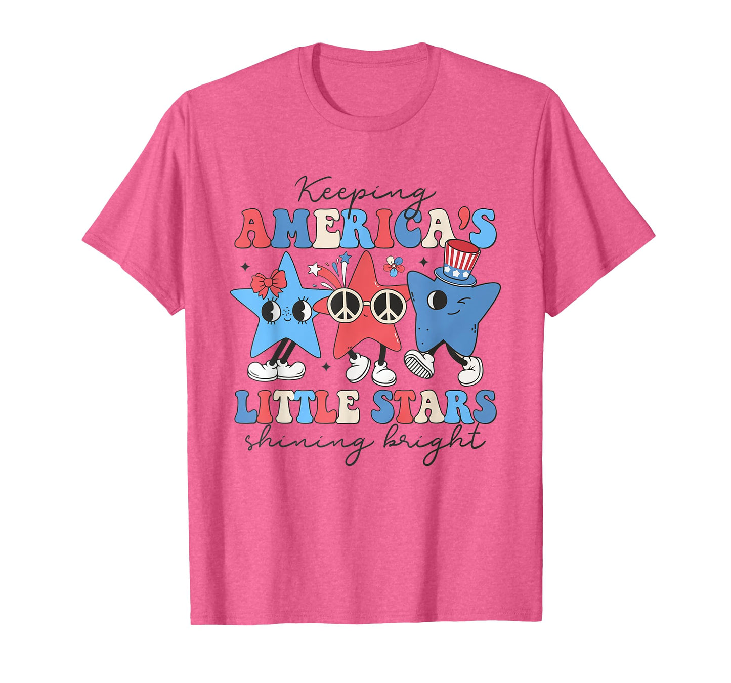 Pediatric Nurse 4th of July Little Stars Shining Bright T-Shirt for Women Men