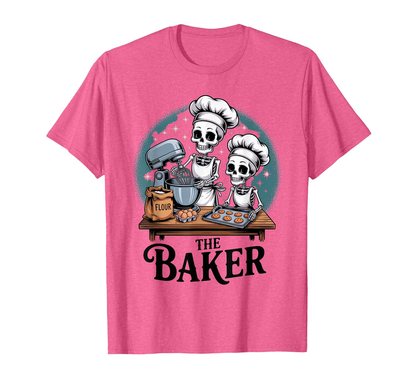 The Baker Funny Halloween Skeleton Baking Outfit T-Shirt