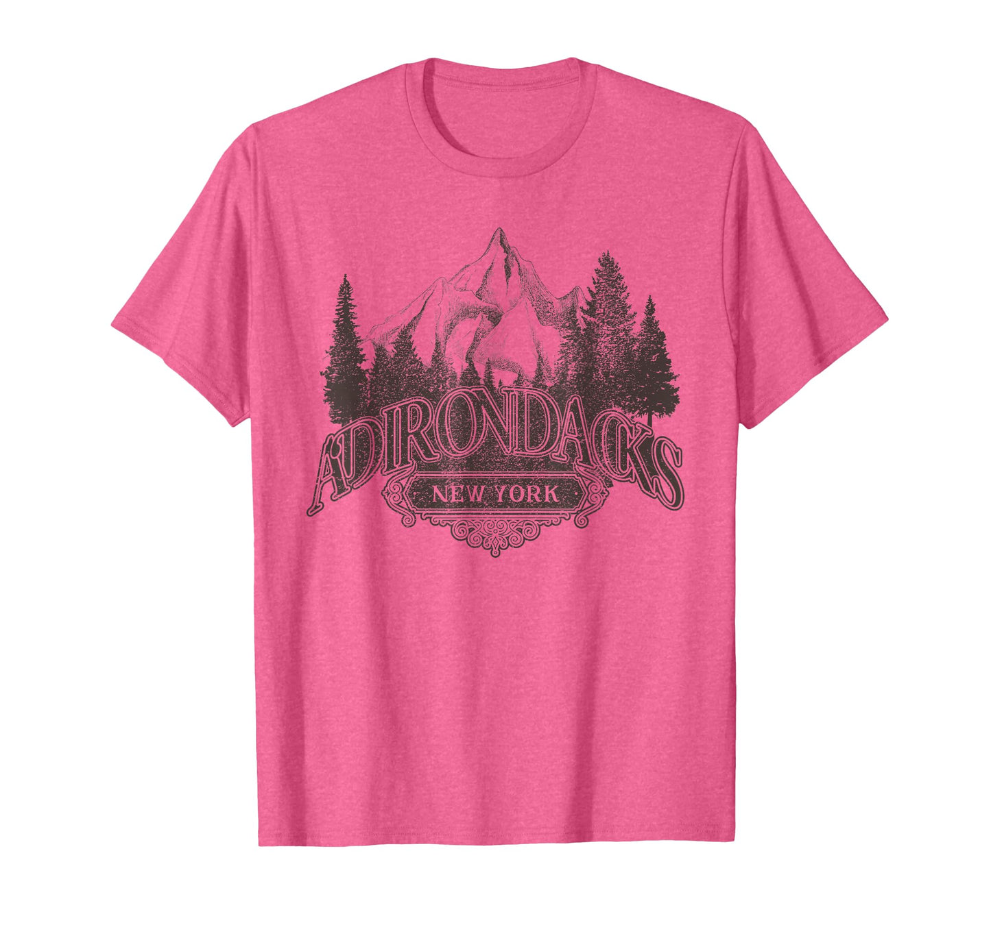 Adirondacks New York Mountains Vintage Biker Patch T-Shirt
