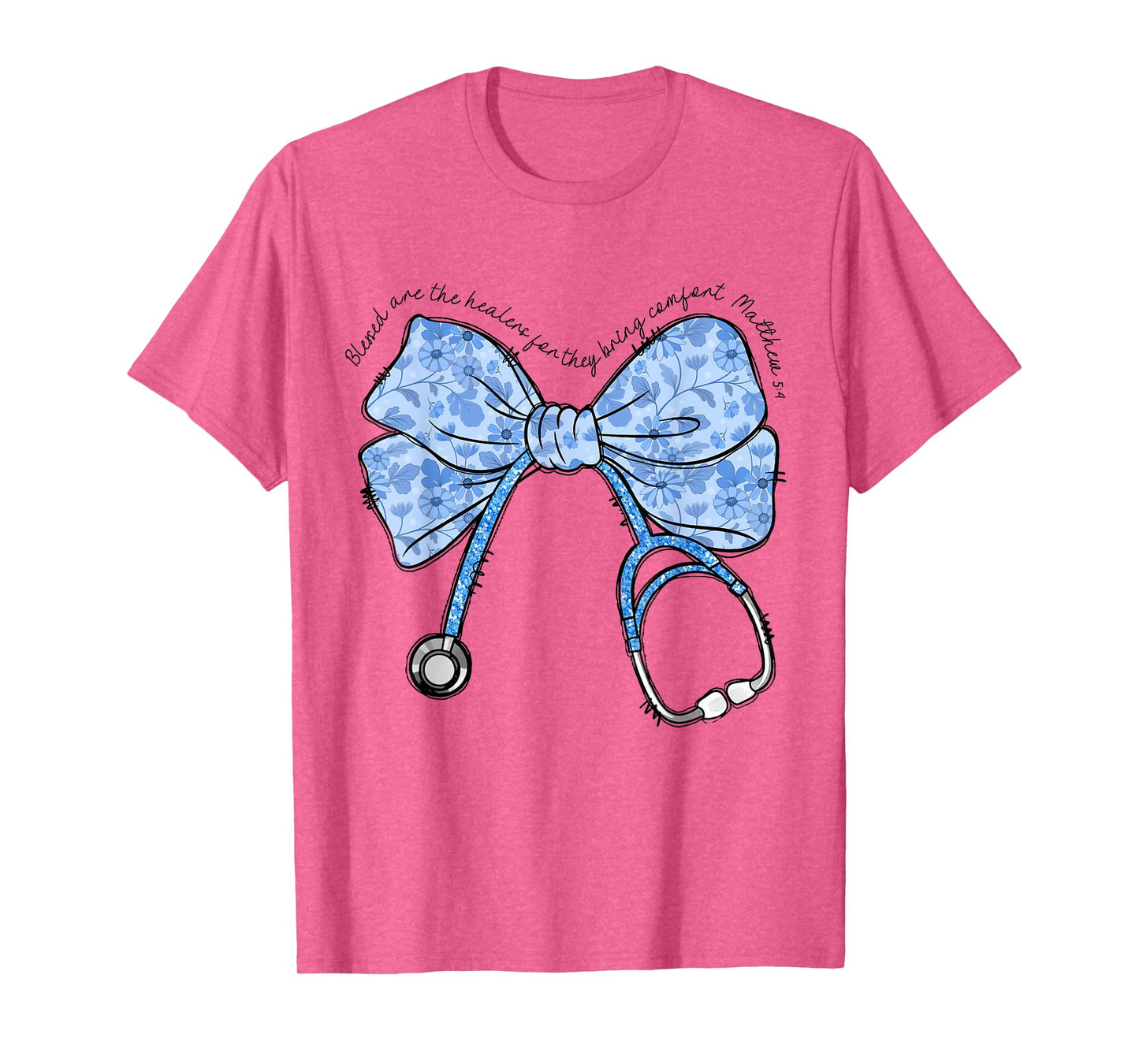 Christian Nurse Bible Verse Stethoscope Nursing Faith-Based T-Shirt