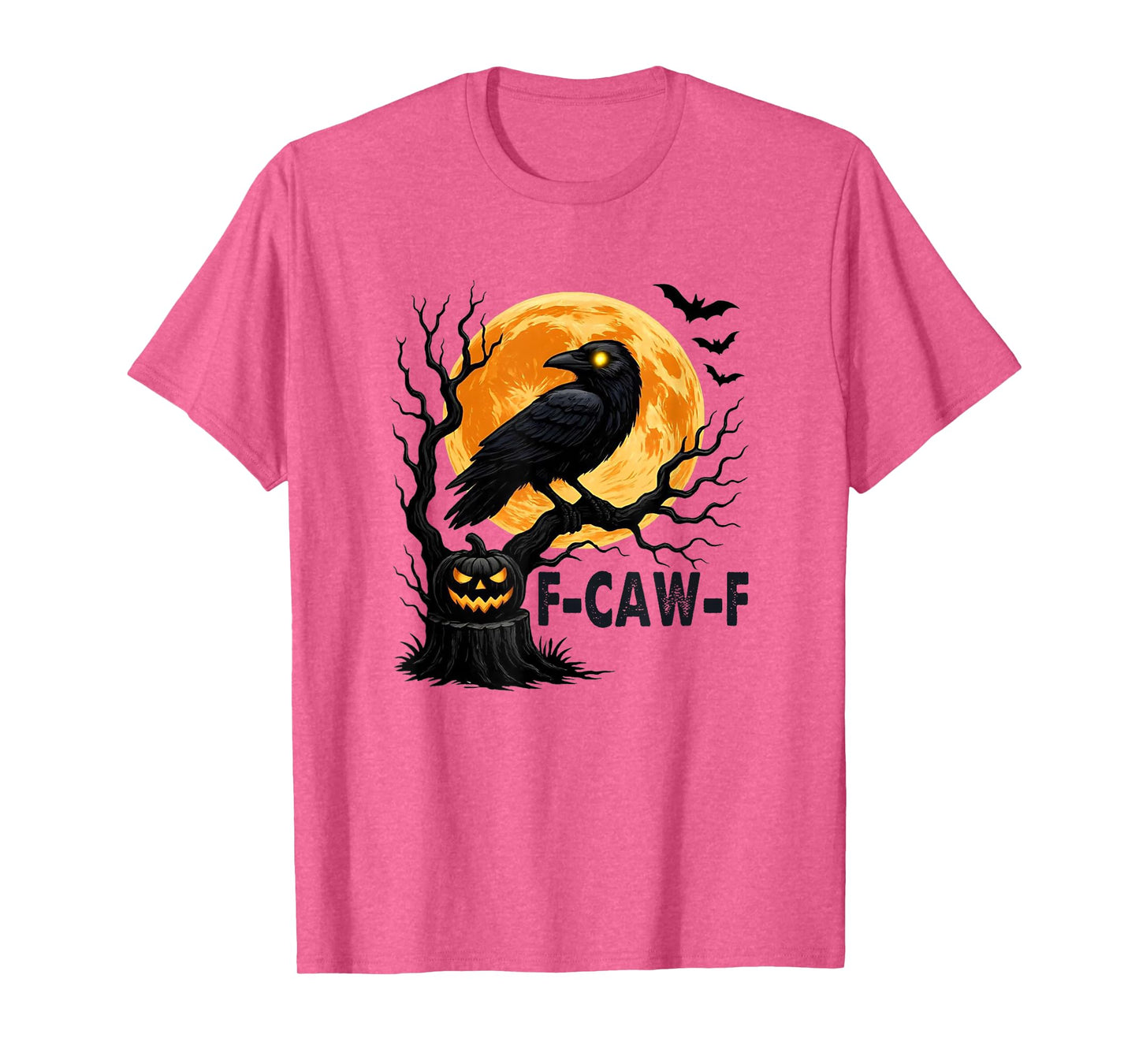 F-Caw-F Black Crow Pun Funny Bird Cawing Grunge Halloween T-Shirt