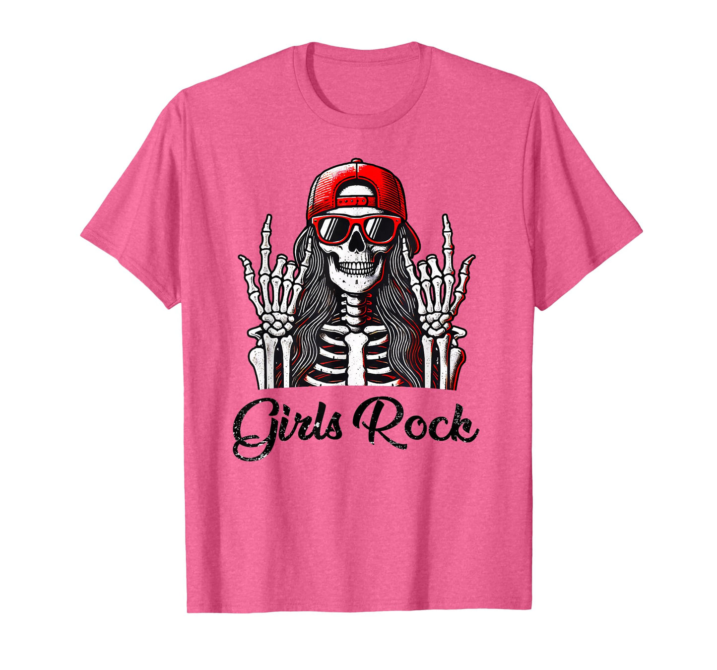 Girls Rock Rock'n Roll Girl Skeleton Rocker Cool Punk Rock T-Shirt